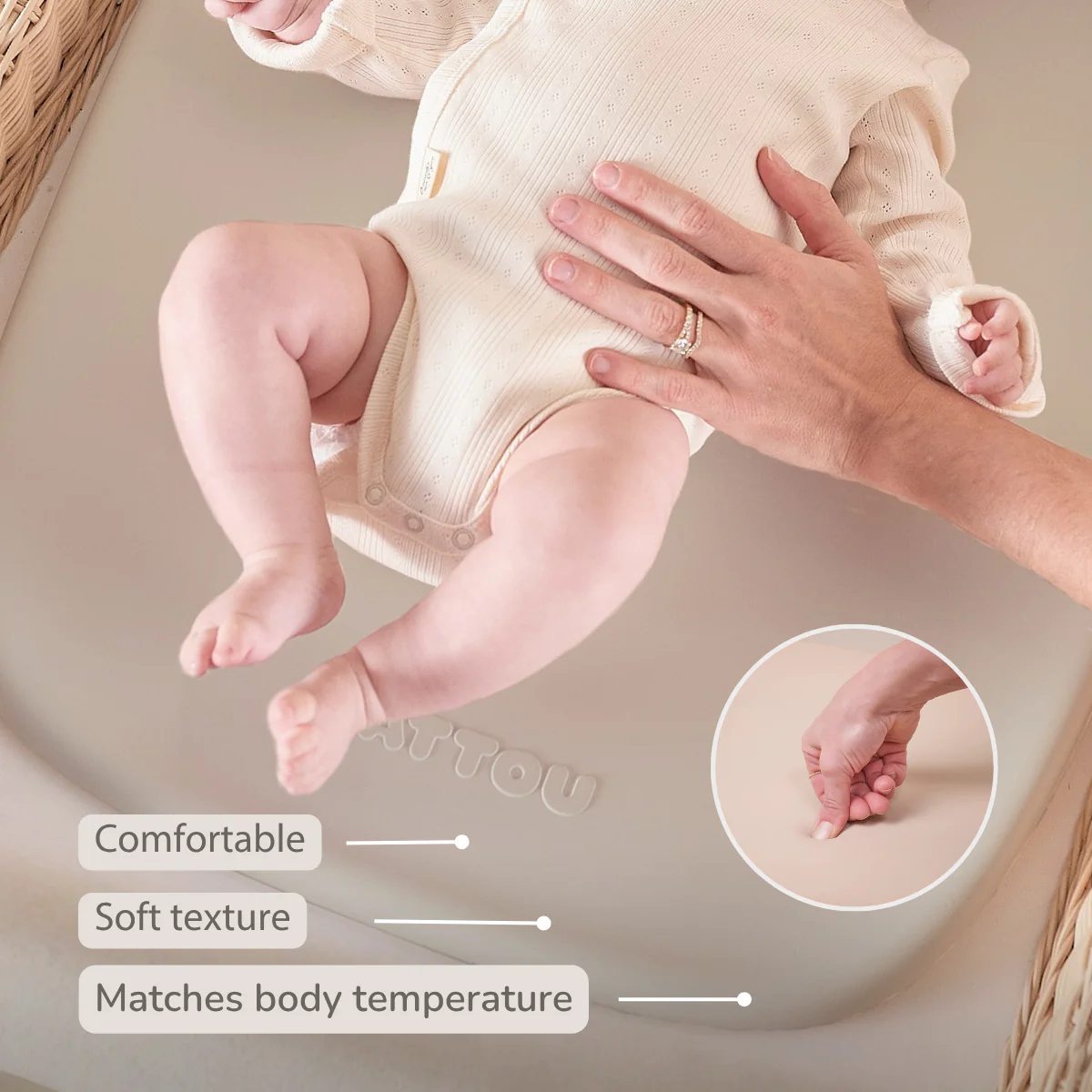 Softy Changing Mat - Changing Pad 50x70 cm - Clay Changing Cushion - Image 3