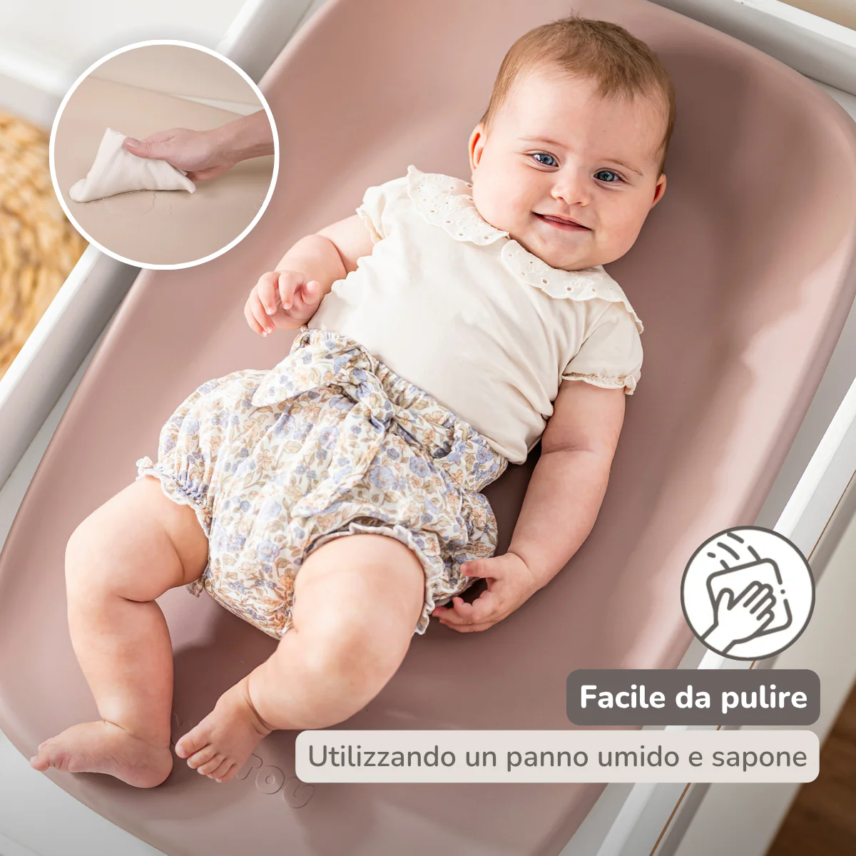 Softy Changing Mat - Changing Pad 50x70 cm - Changing Cushion Old Pink - Image 13