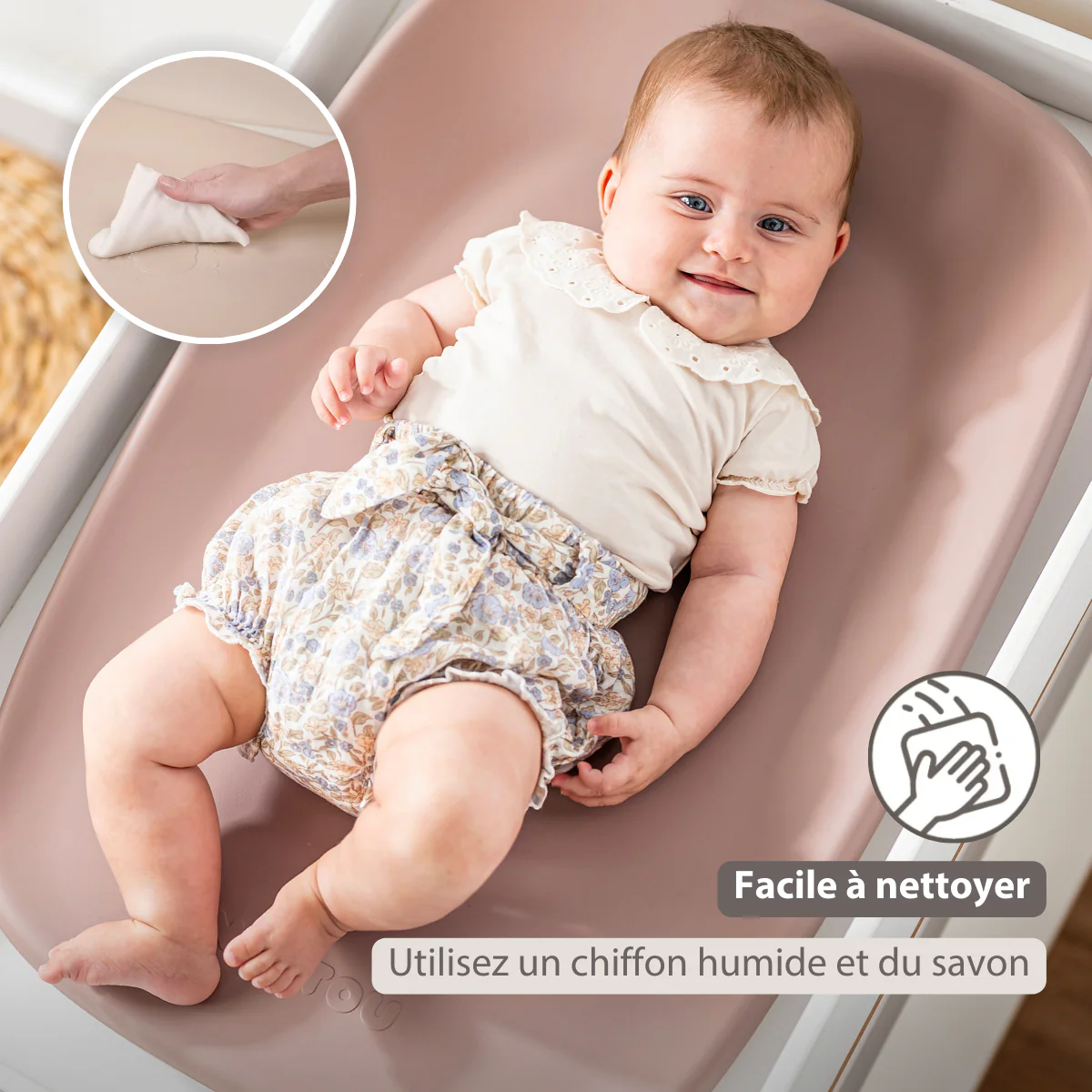 Softy Changing Mat - Changing Pad 50x70 cm - Changing Cushion Old Pink - Image 32