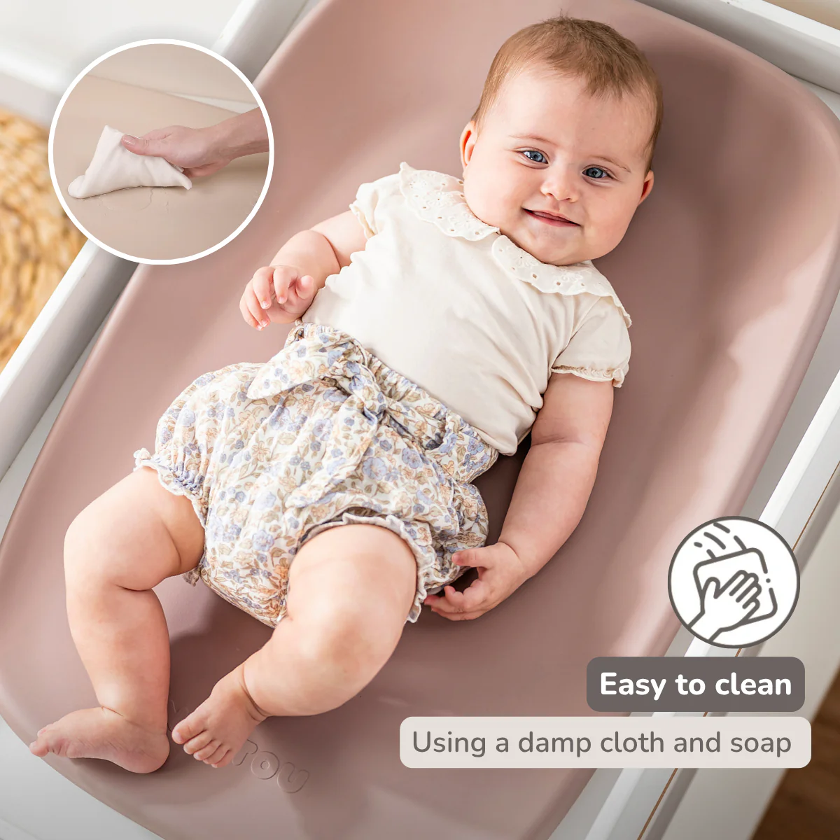 Softy Changing Mat - Changing Pad 50x70 cm - Changing Cushion Old Pink - Image 6