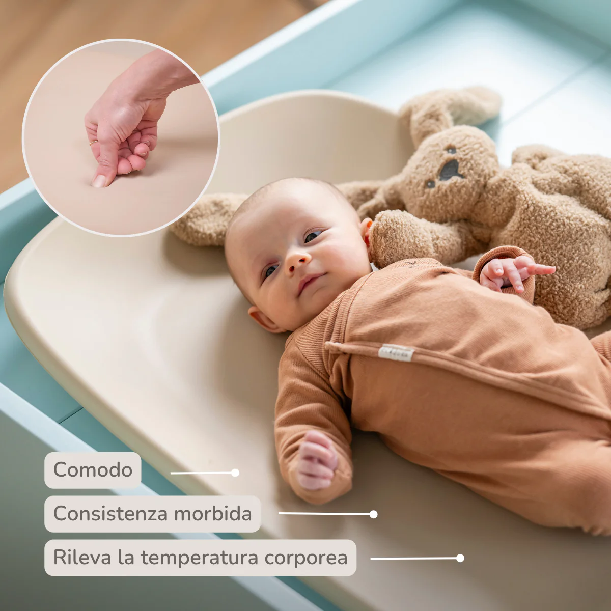 Softy Changing Mat - Changing Pad 50x70 cm - Changing Cushion Beige - Image 10