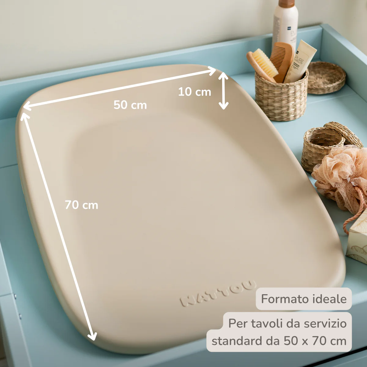 Softy Changing Mat - Changing Pad 50x70 cm - Changing Cushion Beige - Image 11
