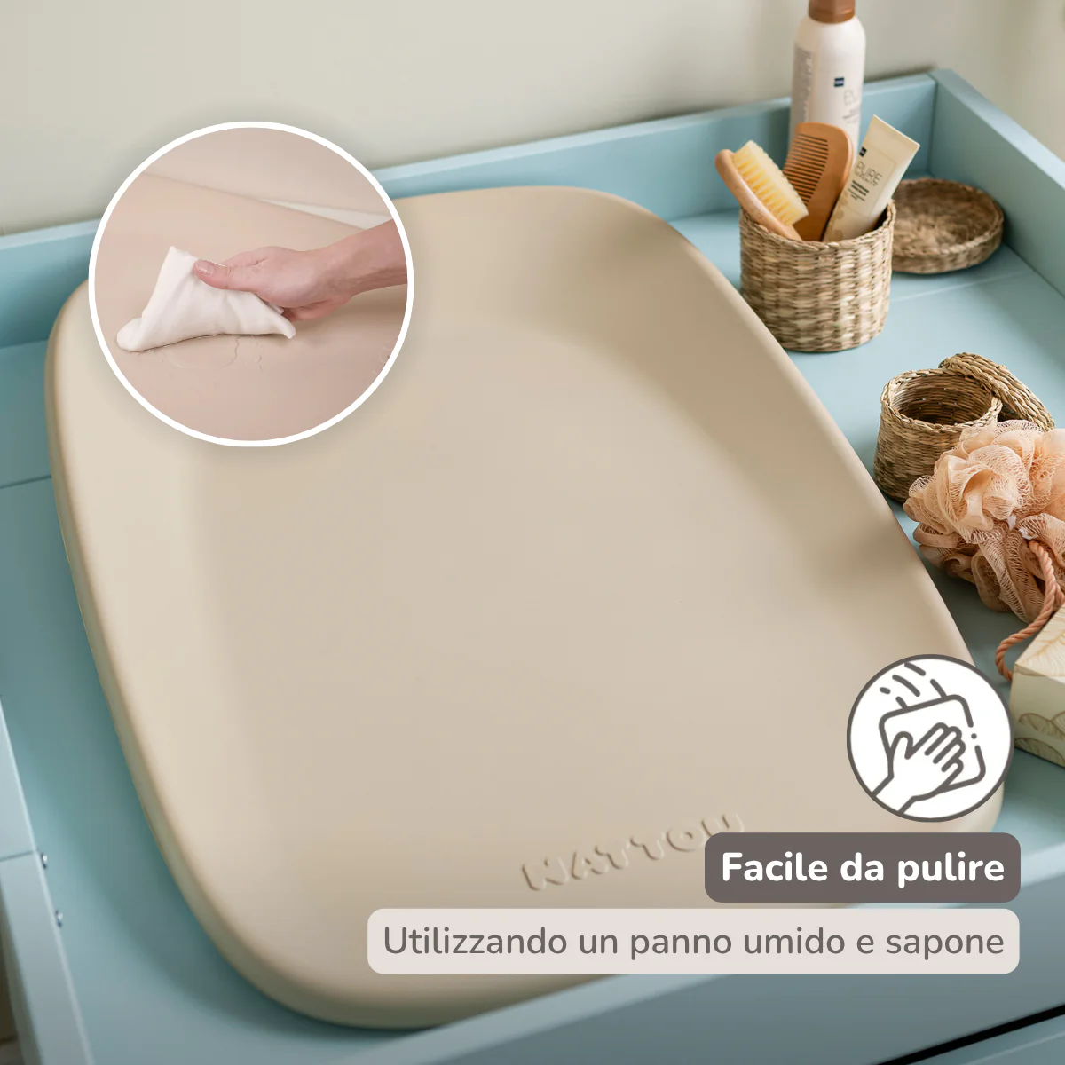 Softy Changing Mat - Changing Pad 50x70 cm - Changing Cushion Beige - Image 13
