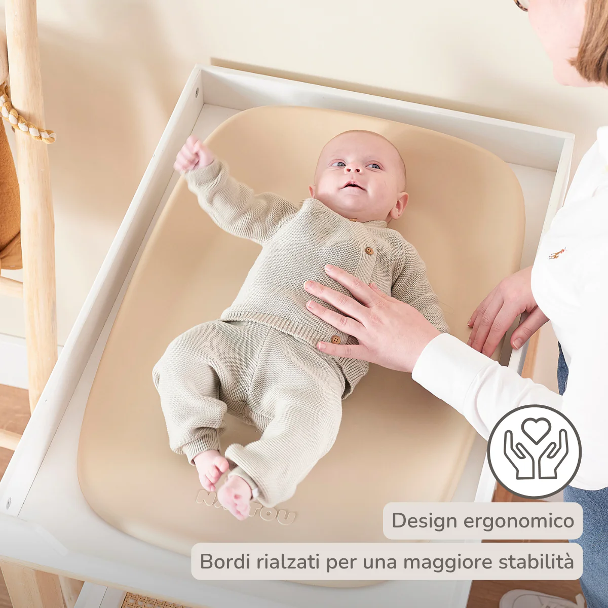 Softy Changing Mat - Changing Pad 50x70 cm - Changing Cushion Beige - Image 14
