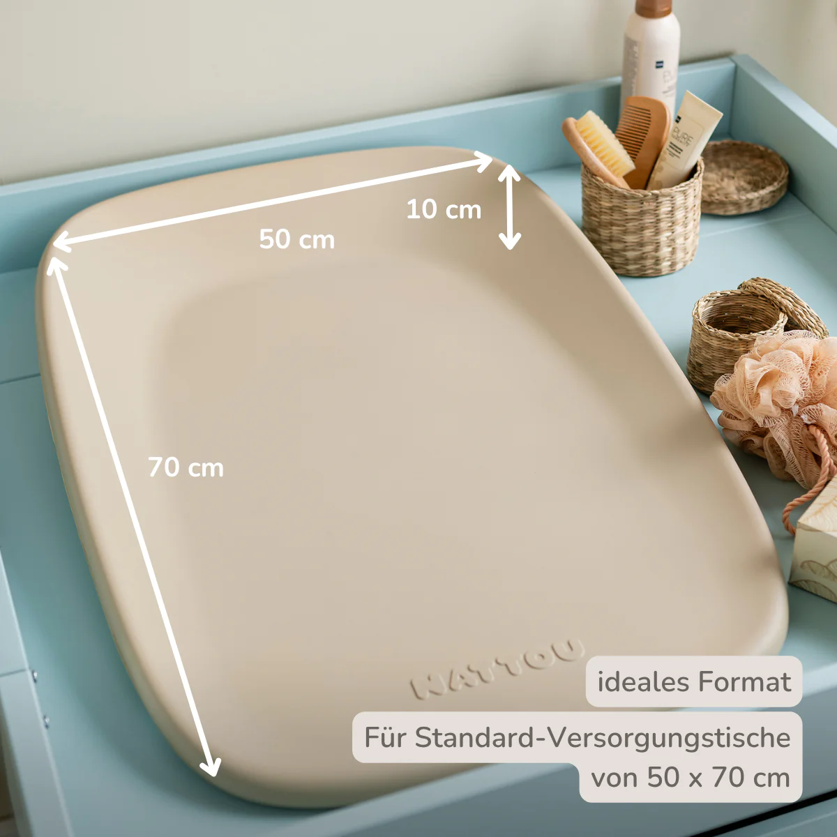 Softy Changing Mat - Changing Pad 50x70 cm - Changing Cushion Beige - Image 18