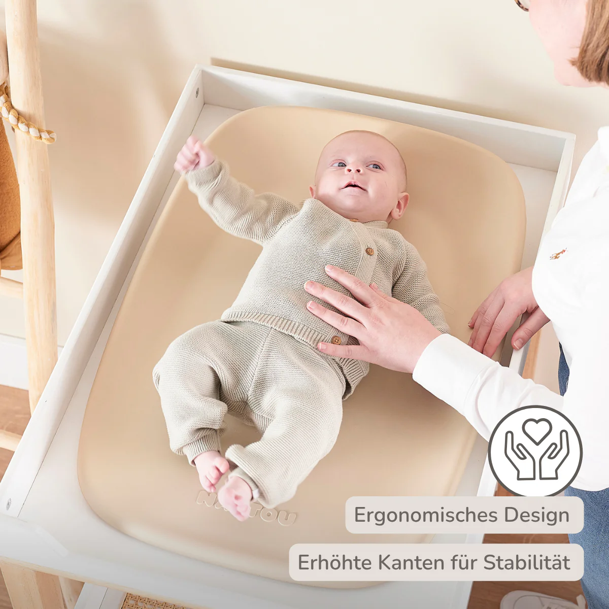 Softy Changing Mat - Changing Pad 50x70 cm - Changing Cushion Beige - Image 21