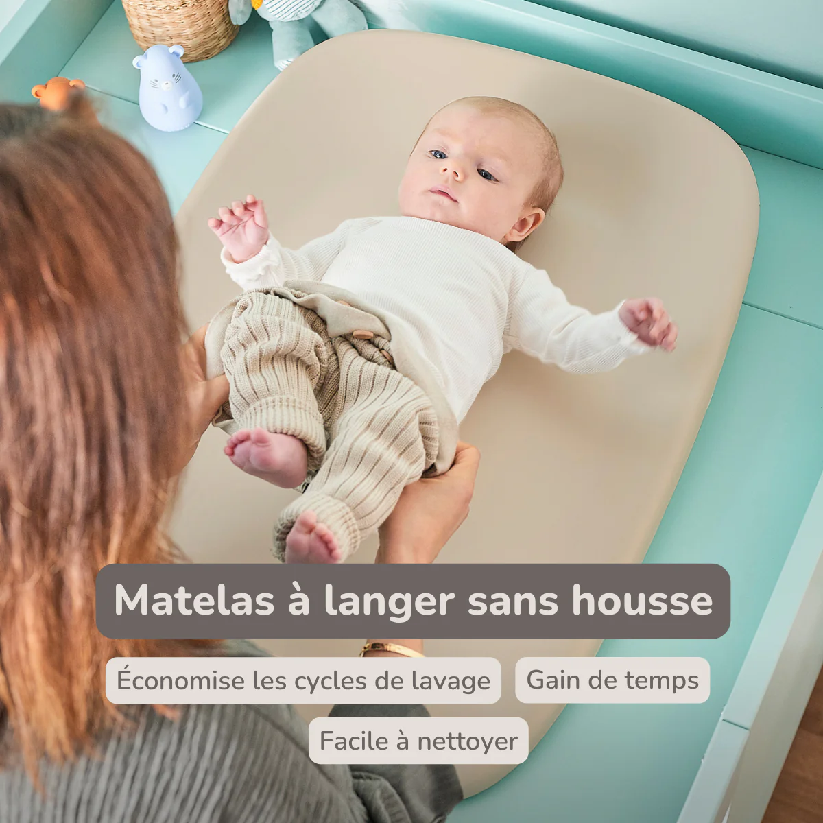 Softy Changing Mat - Changing Pad 50x70 cm - Changing Cushion Beige - Image 23