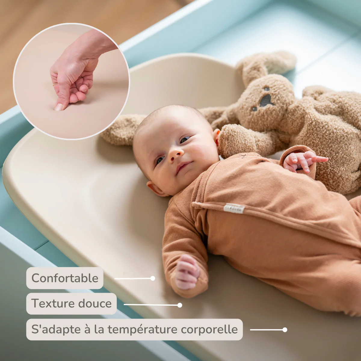 Softy Changing Mat - Changing Pad 50x70 cm - Changing Cushion Beige - Image 24