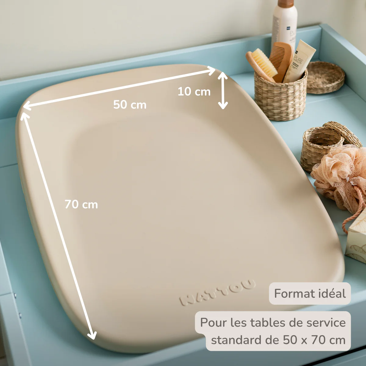 Softy Changing Mat - Changing Pad 50x70 cm - Changing Cushion Beige - Image 25