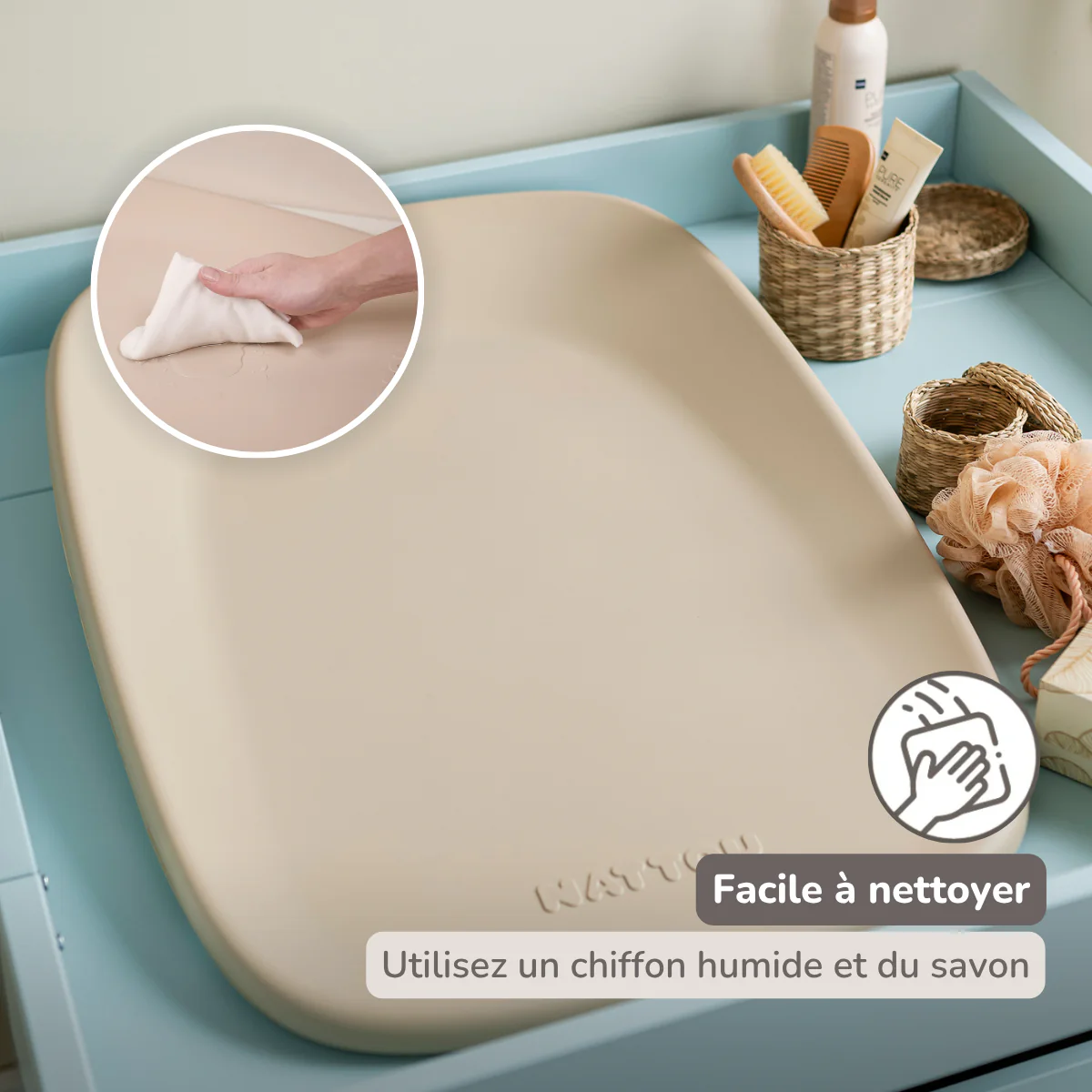 Softy Changing Mat - Changing Pad 50x70 cm - Changing Cushion Beige - Image 27