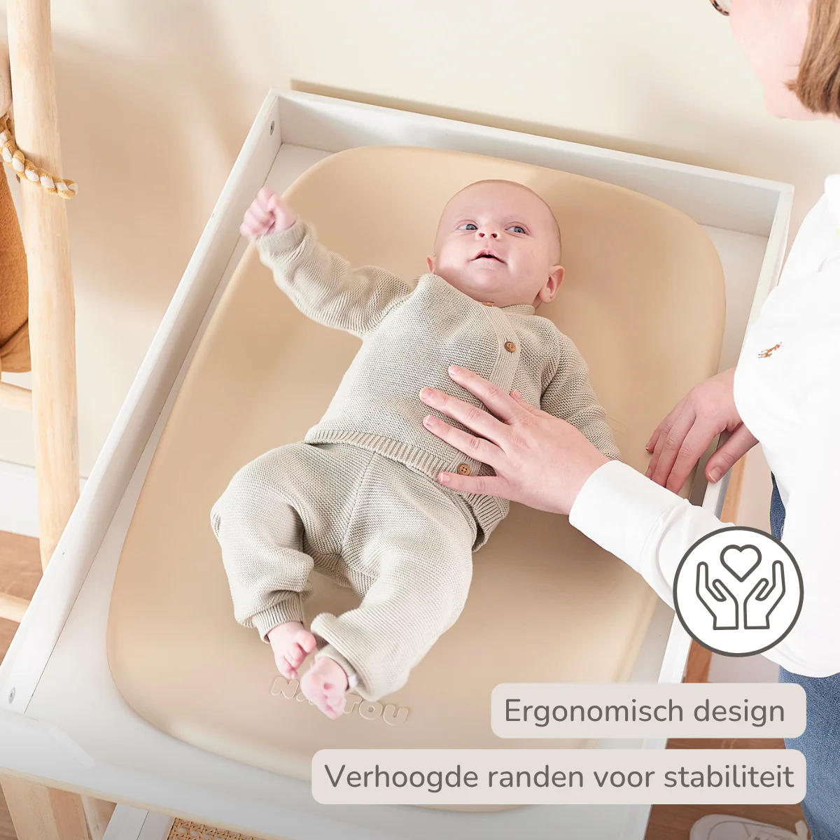 Softy Changing Mat - Changing Pad 50x70 cm - Changing Cushion Beige - Image 35