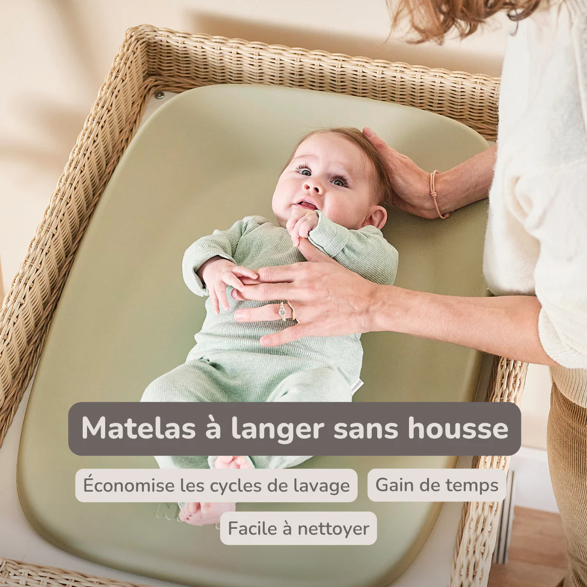 Softy Changing Mat - Changing Pad 50x70 cm - Green Changing Cushion - Image 23