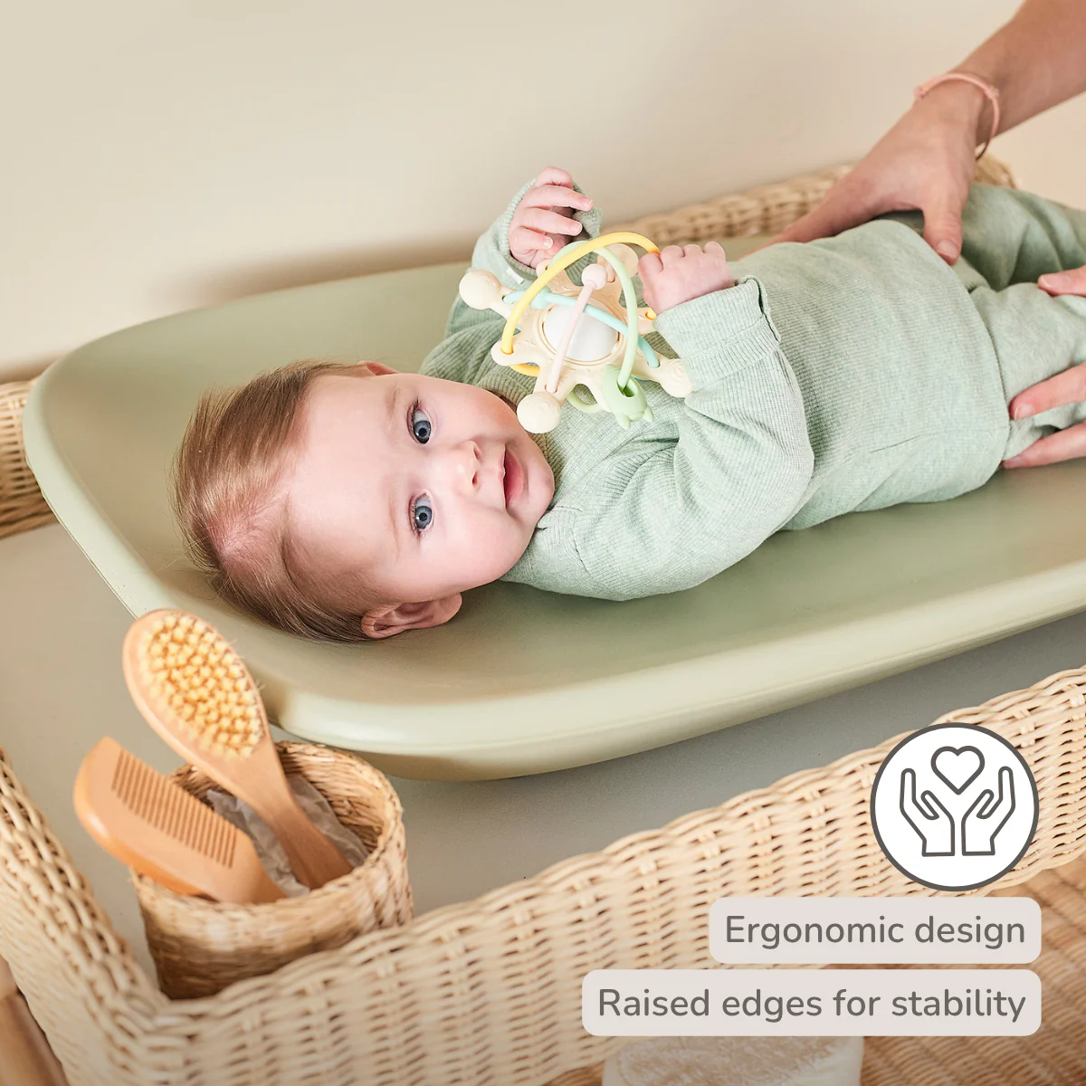 Softy Changing Mat - Changing Pad 50x70 cm - Green Changing Cushion - Image 7