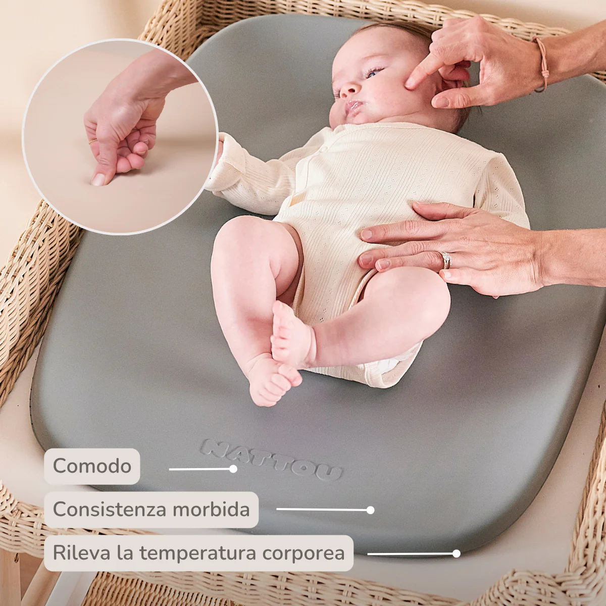 Softy Changing Mat - Changing Pad 50x70 cm - Grey Changing Cushion - Image 10