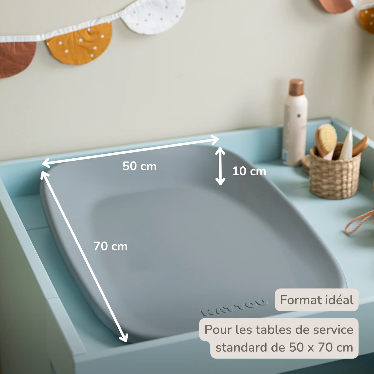 Softy Changing Mat - Changing Pad 50x70 cm - Grey Changing Cushion - Image 25