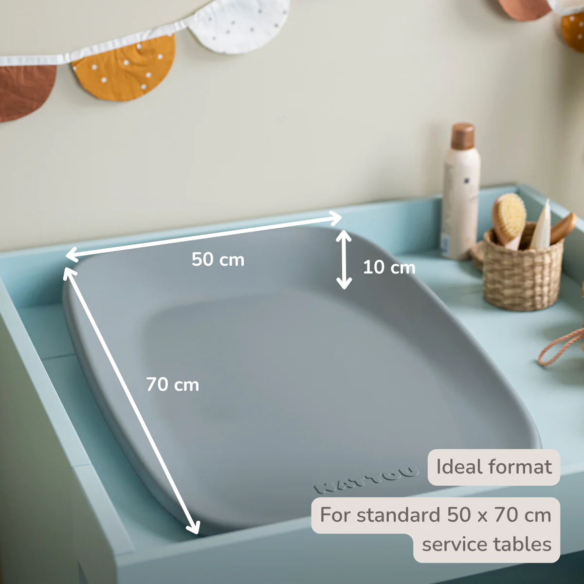 Softy Changing Mat - Changing Pad 50x70 cm - Grey Changing Cushion - Image 4