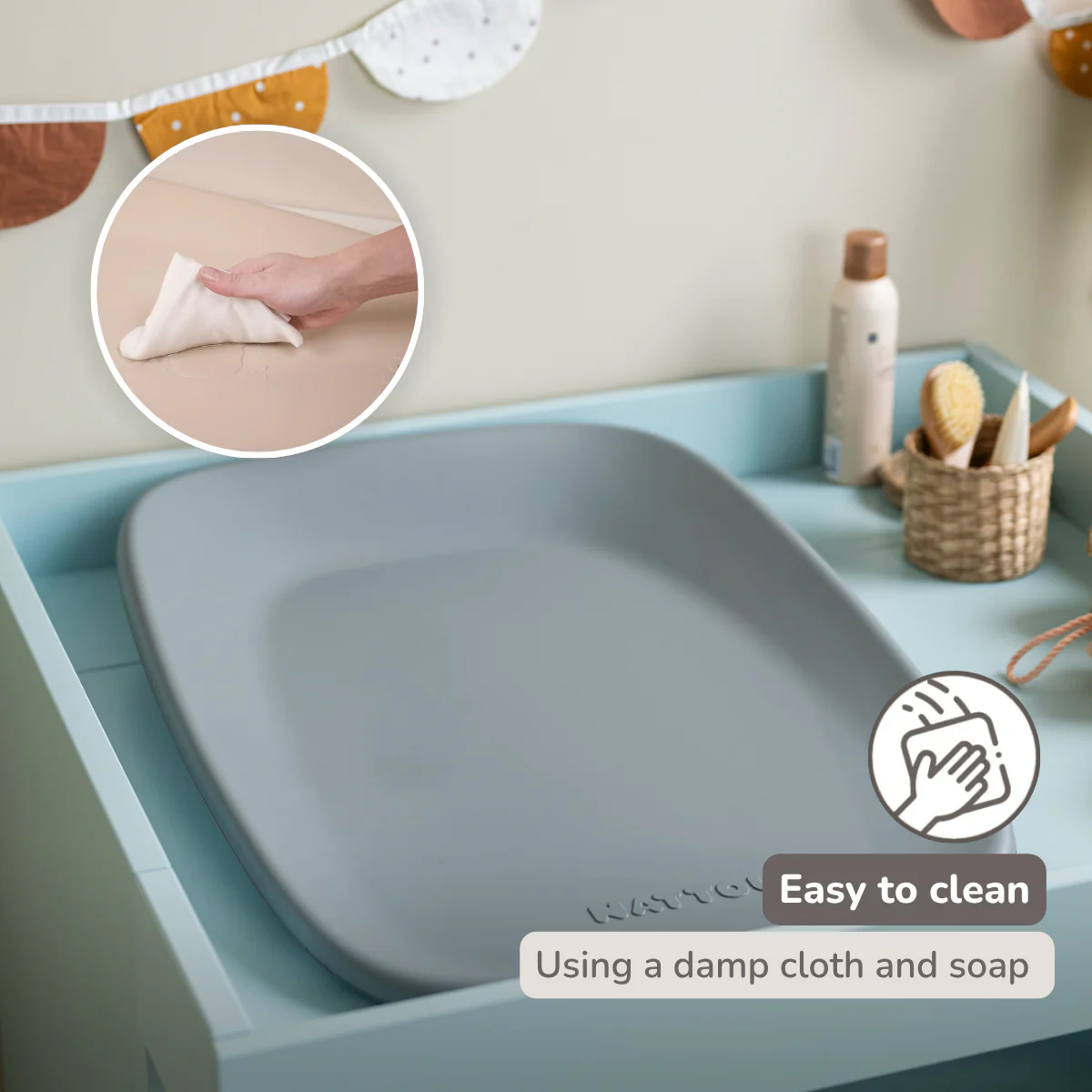 Softy Changing Mat - Changing Pad 50x70 cm - Grey Changing Cushion - Image 6