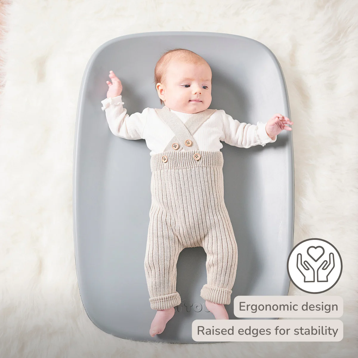 Softy Changing Mat - Changing Pad 50x70 cm - Grey Changing Cushion - Image 7
