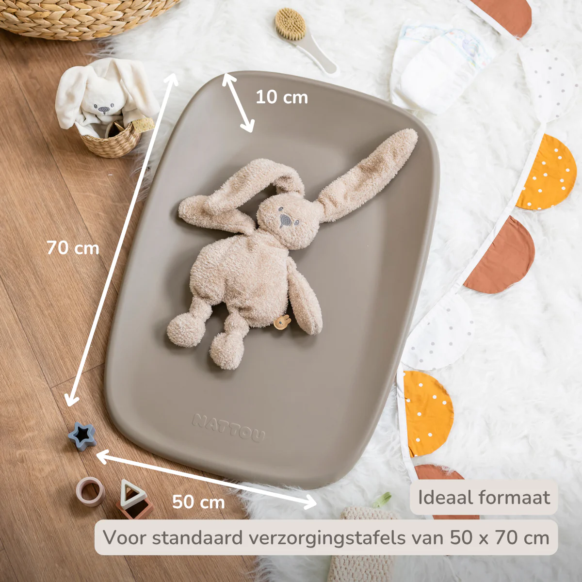 Softy Changing Mat - Changing Pad 50x70 cm - Taupe Changing Cushion - Image 11