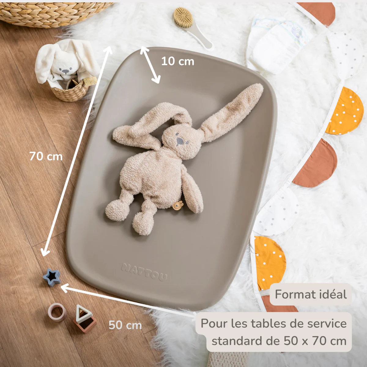 Softy Changing Mat - Changing Pad 50x70 cm - Taupe Changing Cushion - Image 18
