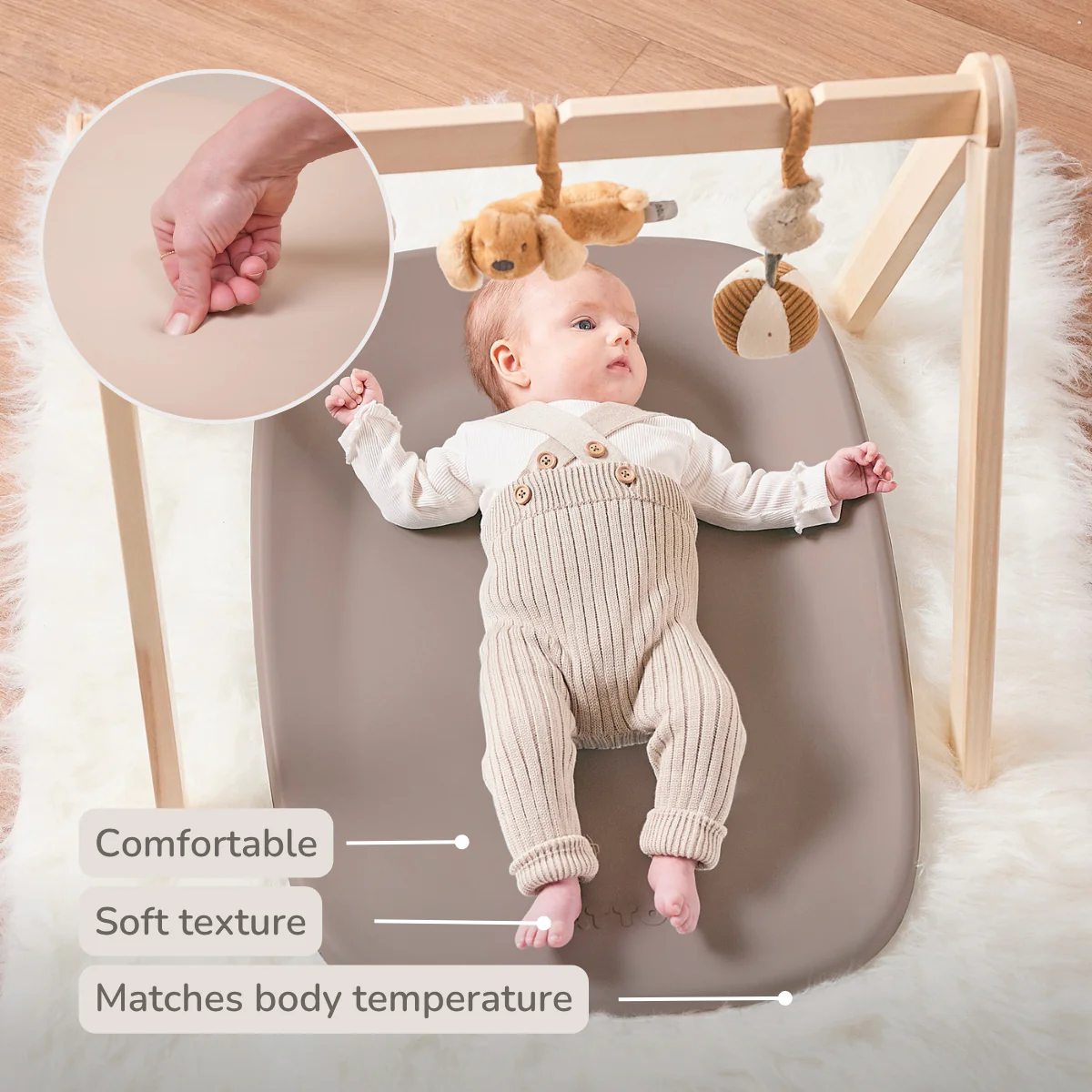 Softy Changing Mat - Changing Pad 50x70 cm - Taupe Changing Cushion - Image 3