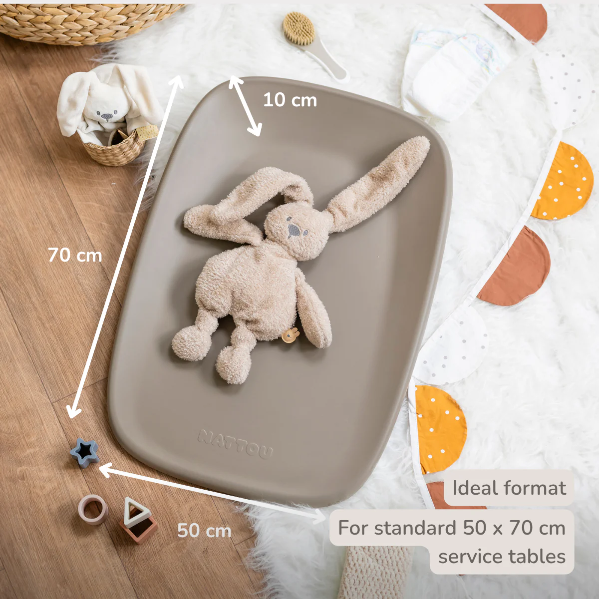 Softy Changing Mat - Changing Pad 50x70 cm - Taupe Changing Cushion - Image 4