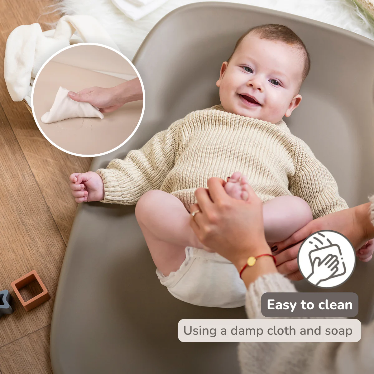 Softy Changing Mat - Changing Pad 50x70 cm - Taupe Changing Cushion - Image 6