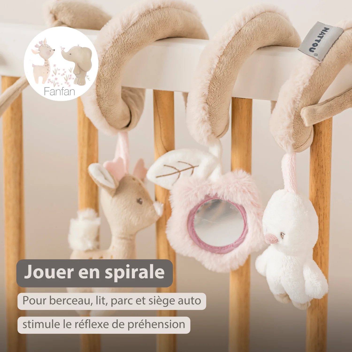 FanFan Baby Activity Spiral – 28 cm – Activity Spiral for Home or On-the-Go - Image 16