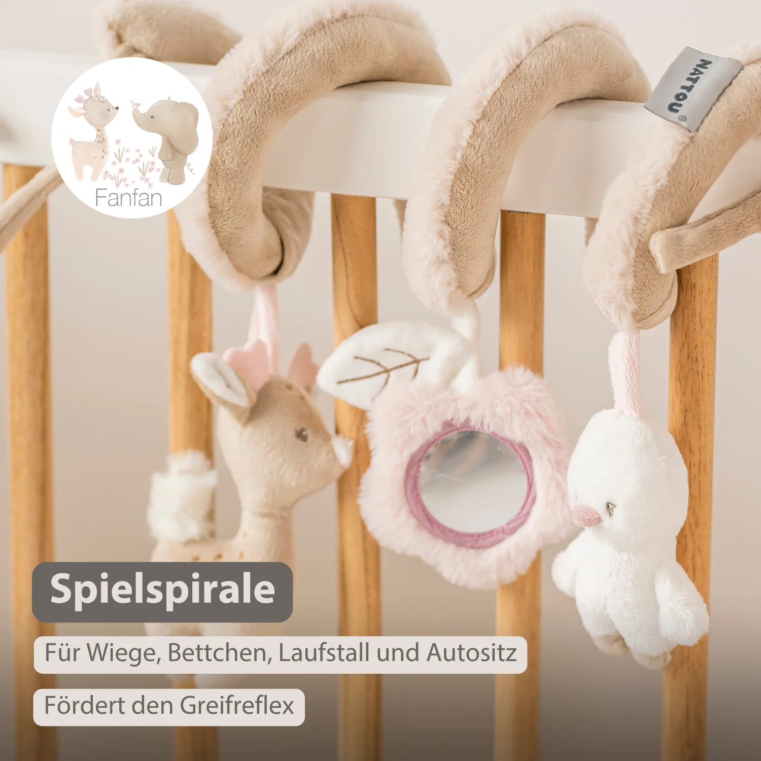 FanFan Baby Activity Spiral – 28 cm – Activity Spiral for Home or On-the-Go - Image 2