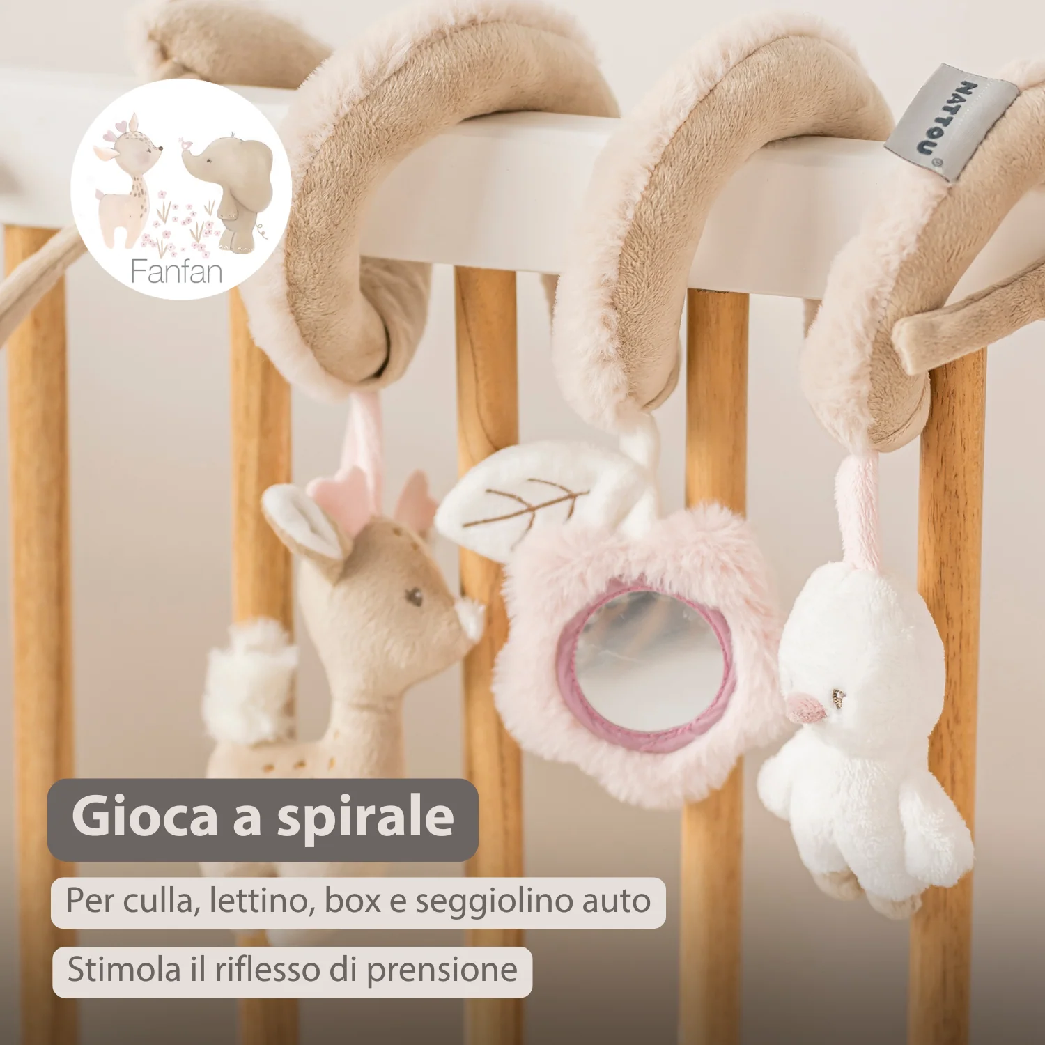 FanFan Baby Activity Spiral – 28 cm – Activity Spiral for Home or On-the-Go - Image 9