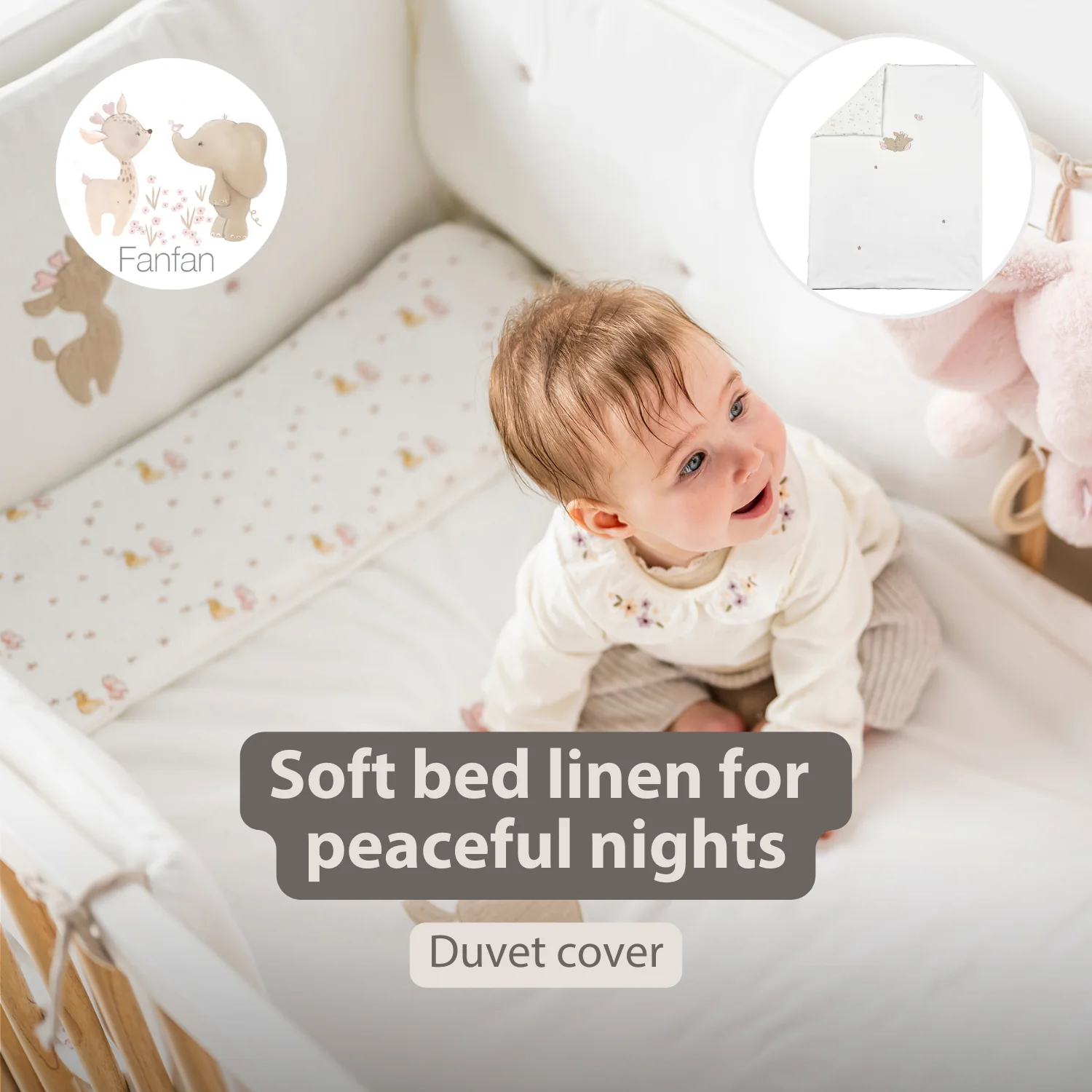 FanFan Baby Blanket 75x100 cm – Soft Plaid for Cradle, Car Seat or Baby Cot – White Velour - Image 30