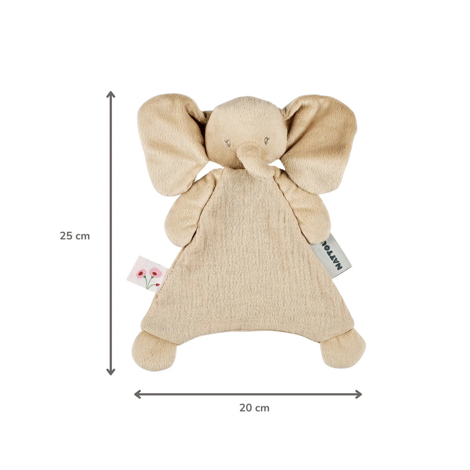 FanFan Baby Comfort Blanket - 25 x 20 cm - Elephant Doudou - Sand - Image 13