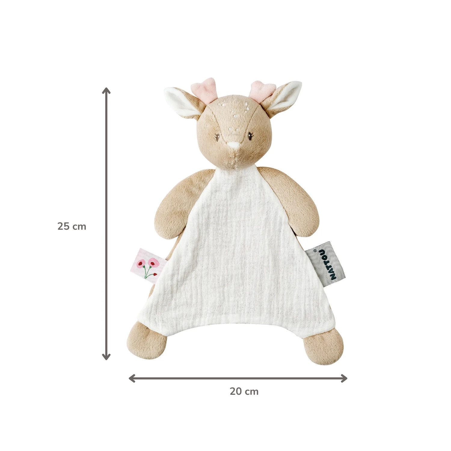 FanFan Baby Comforter - 25 x 20 cm - Deer Doudou - Beige - Image 10