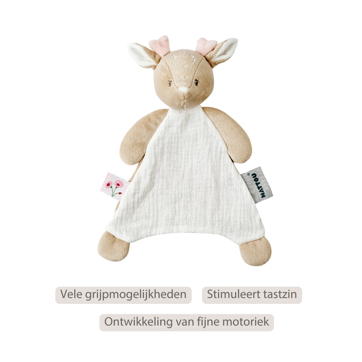 FanFan Baby Comforter - 25 x 20 cm - Deer Doudou - Beige - Image 18