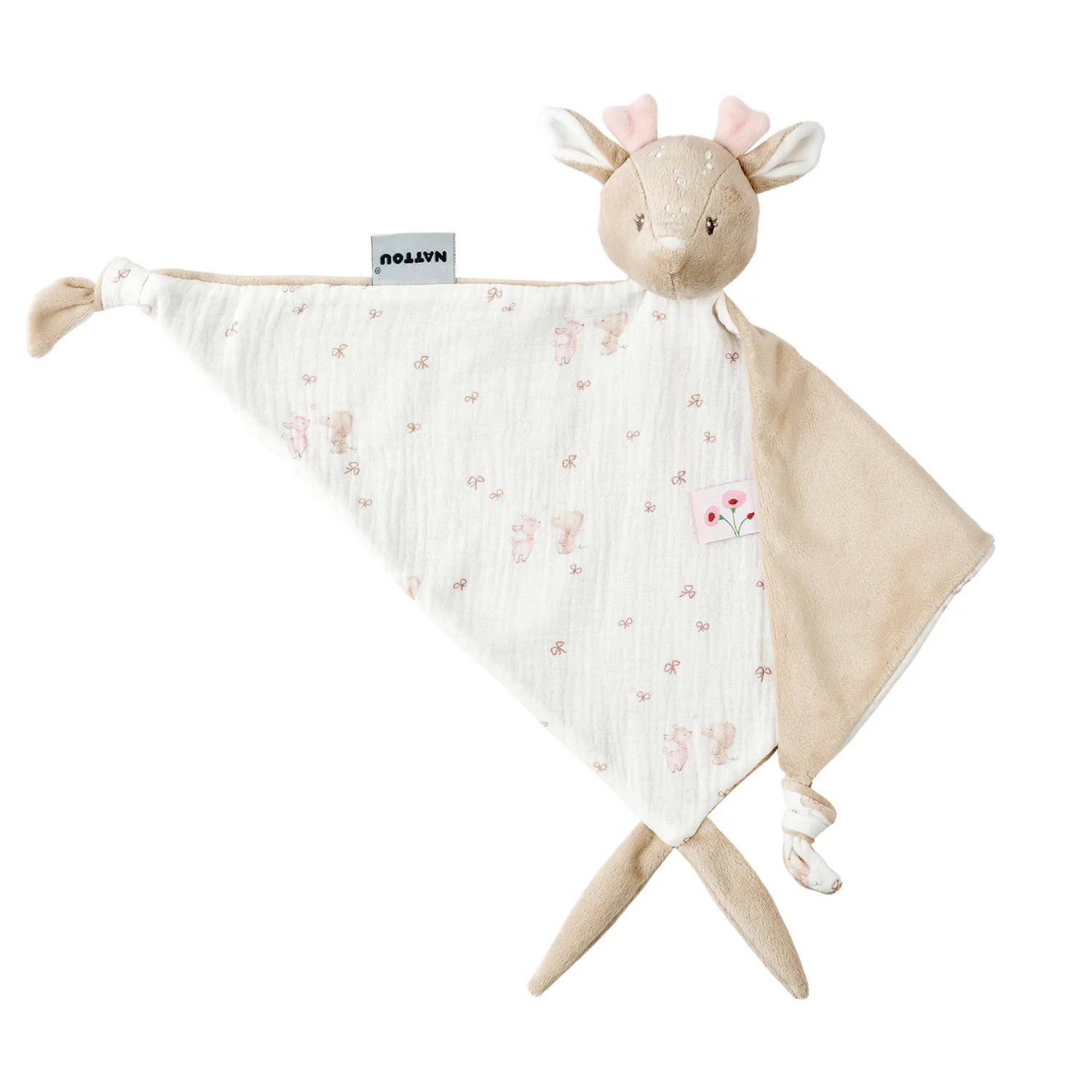 FanFan Baby Cuddle blanket - 65 x 40 cm - Doudou deer - Pink - Image 11