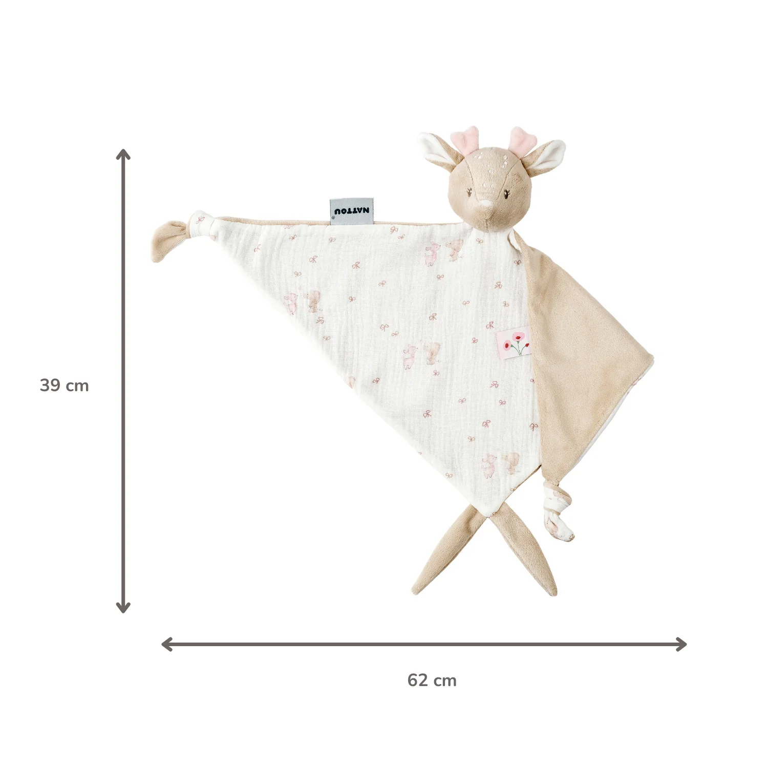 FanFan Baby Cuddle blanket - 65 x 40 cm - Doudou deer - Pink - Image 20