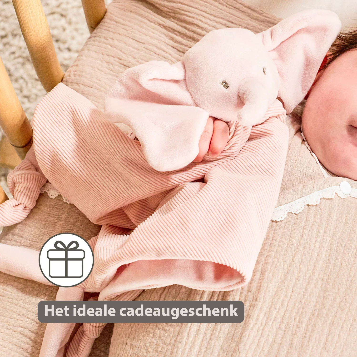 FanFan Baby Cuddle blanket - 65 x 40 cm - Doudou Elephant - Pink - Image 28