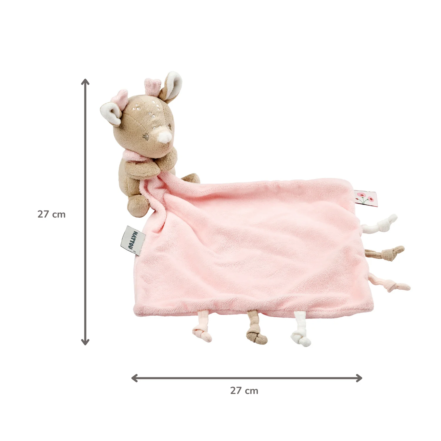 FanFan Baby Cuddle blanket with Cuddle - 27 x 27 cm - Doudou deer - Beige - Image 20