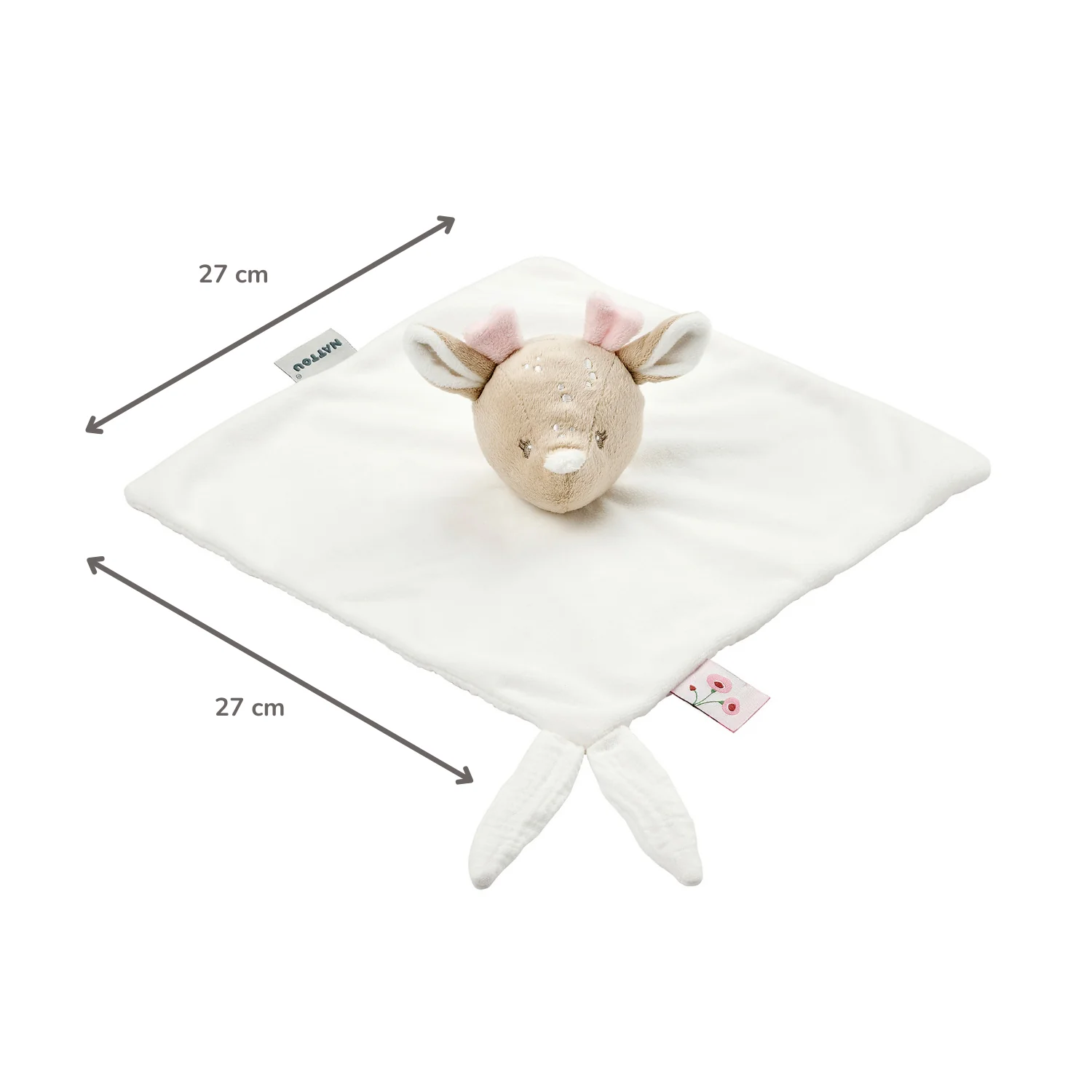 FanFan Baby Cuddly blanket - 27 x 27 cm - Doudou deer - Off White - Image 18
