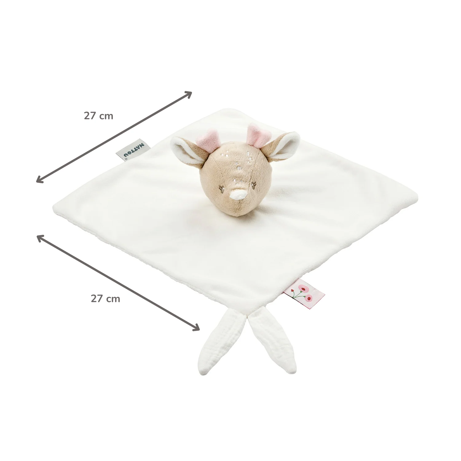 FanFan Baby Cuddly blanket - 27 x 27 cm - Doudou deer - Off White - Image 24