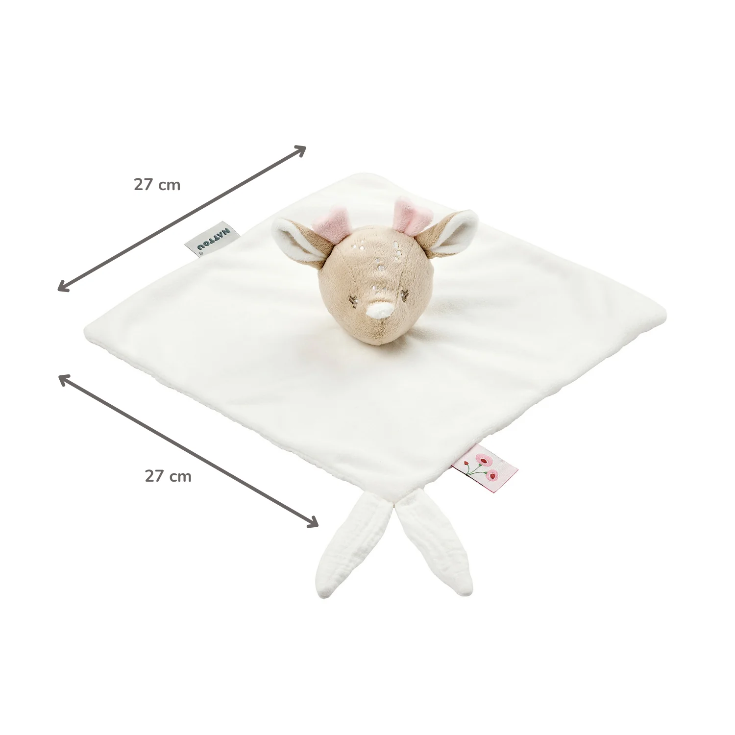 FanFan Baby Cuddly blanket - 27 x 27 cm - Doudou deer - Off White - Image 30
