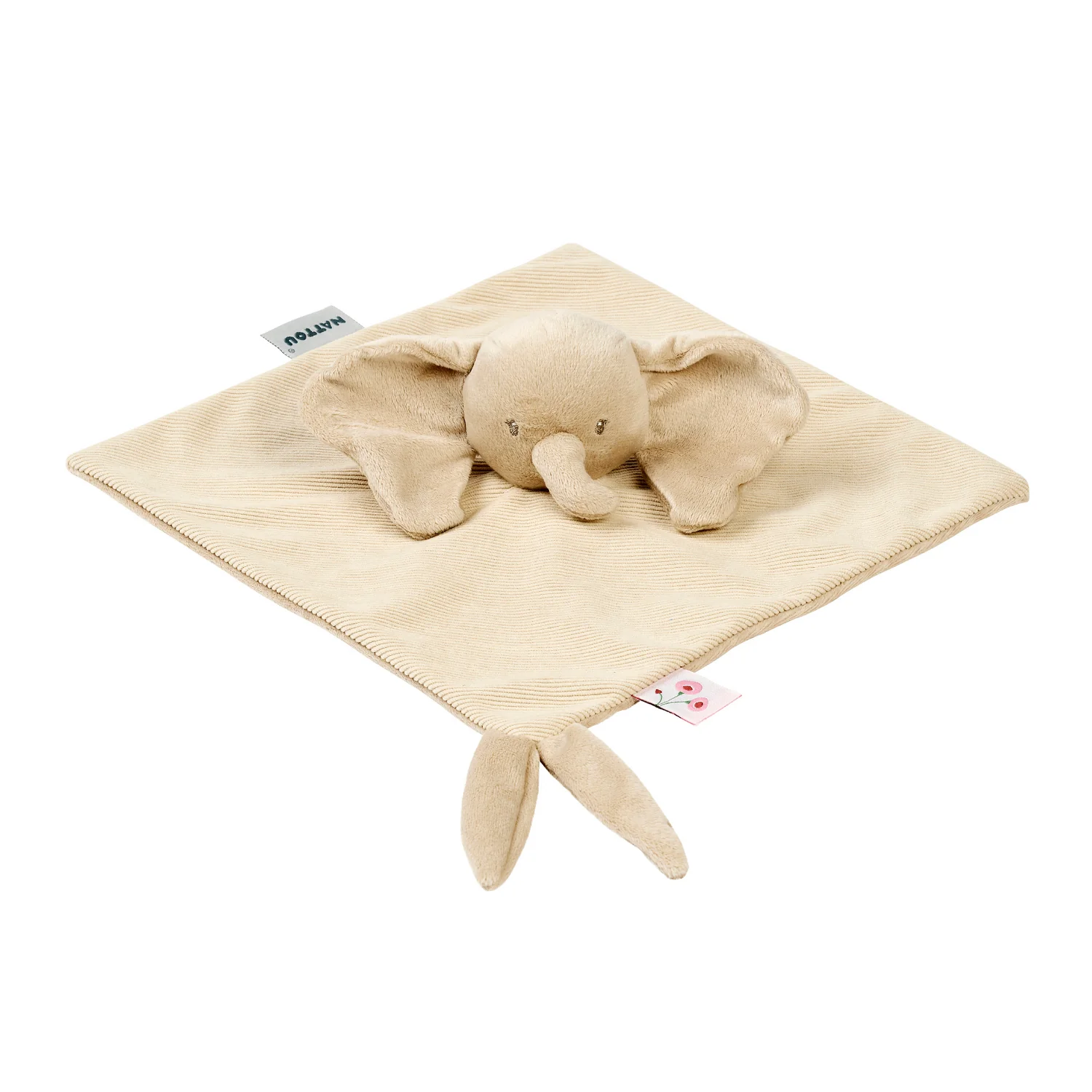 FanFan Baby Cuddly blanket - 27 x 27 cm - Doudou Elephant - Sand - Image 16