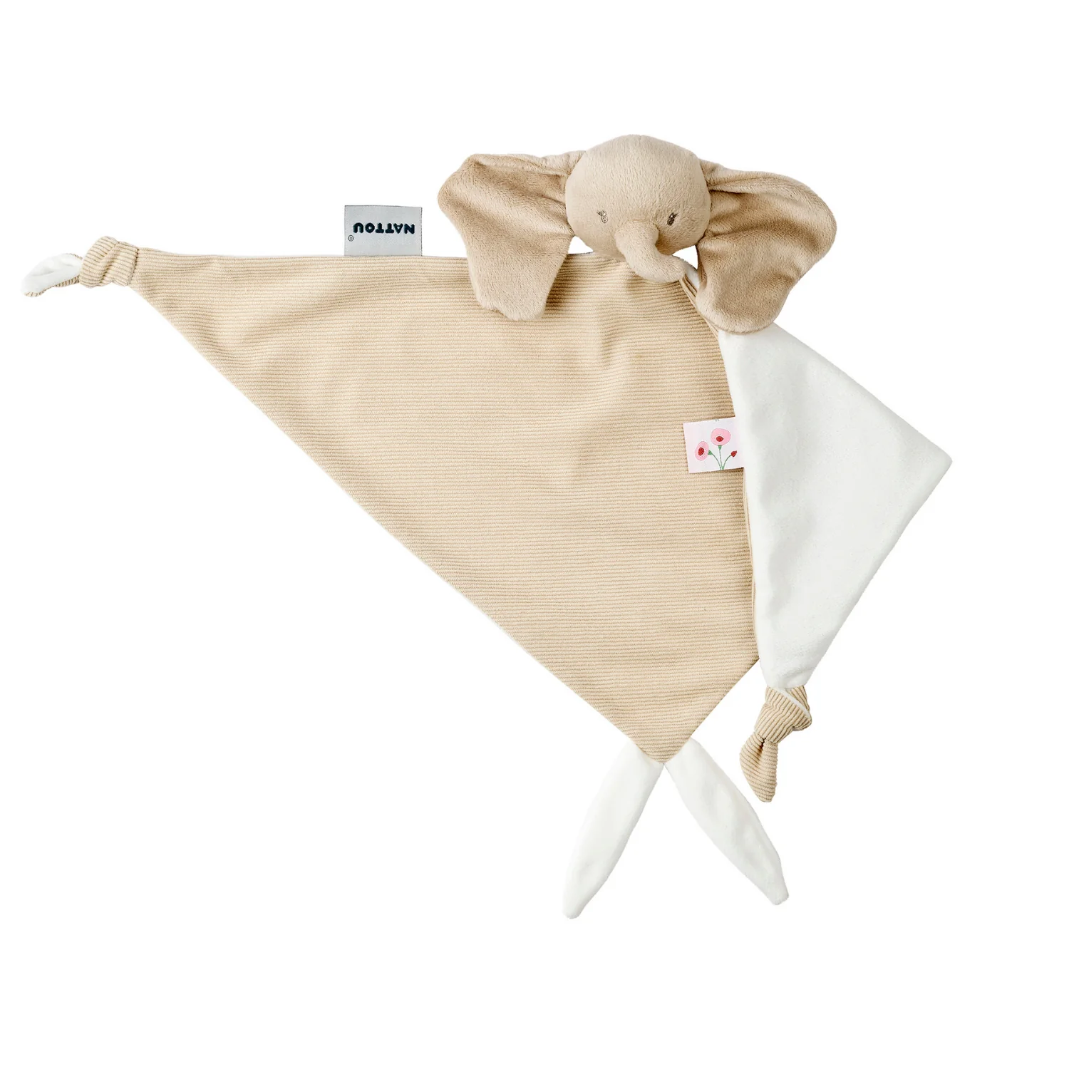 FanFan Baby Cuddly blanket - 65 x 40 cm - Doudou Elephant - Sand - Image 5