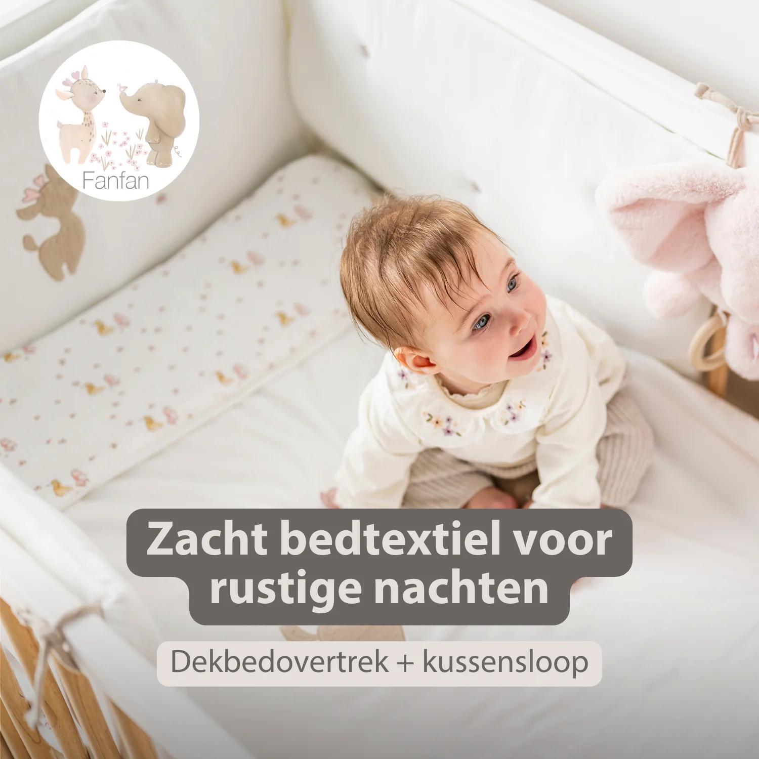 FanFan Baby Duvet Cover Velour 140x100 cm – Pillowcase 60x40 cm – Reversible - Image 20
