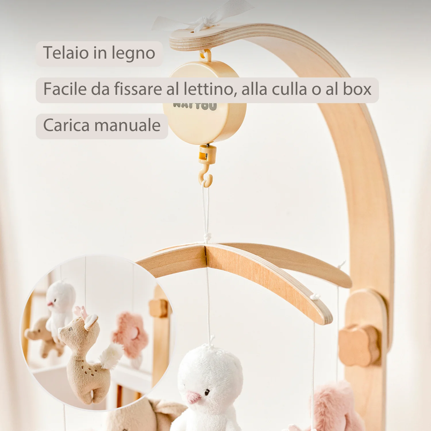 FanFan Baby Music Mobile – Wooden Crib Mobile - Image 12