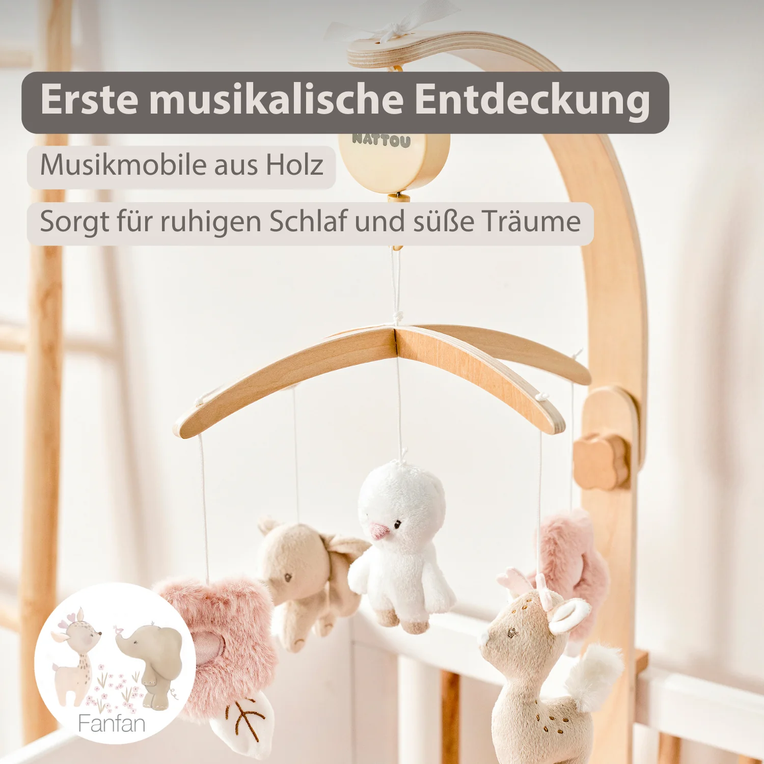 FanFan Baby Music Mobile – Wooden Crib Mobile - Image 2