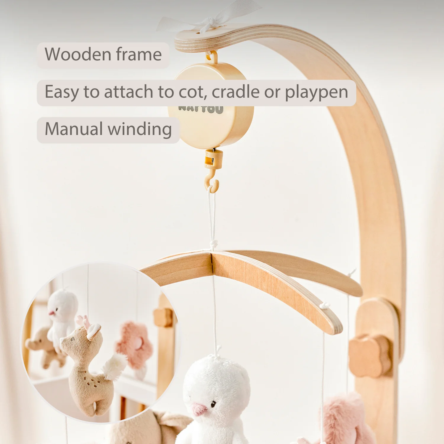 FanFan Baby Music Mobile – Wooden Crib Mobile - Image 33