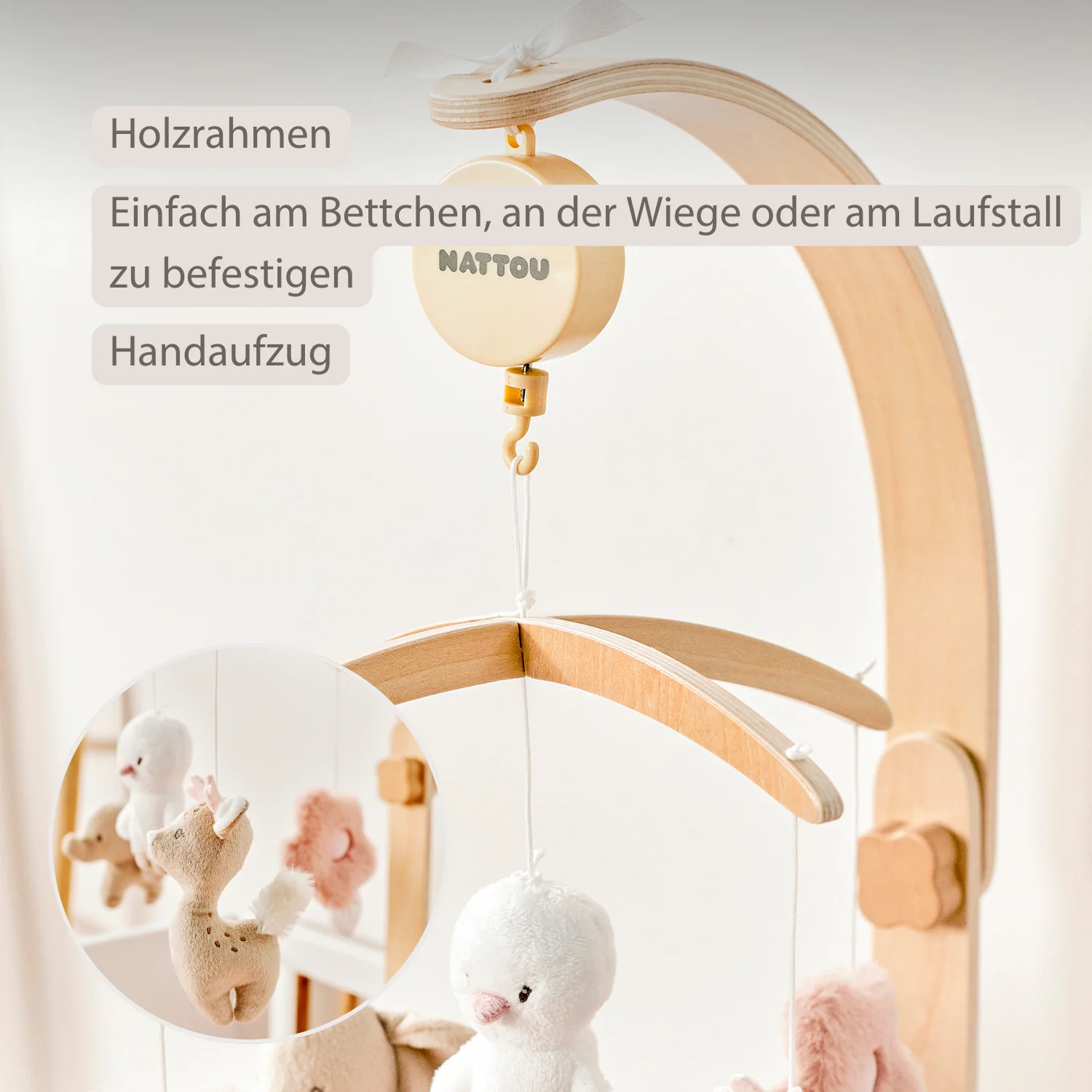 FanFan Baby Music Mobile – Wooden Crib Mobile - Image 5