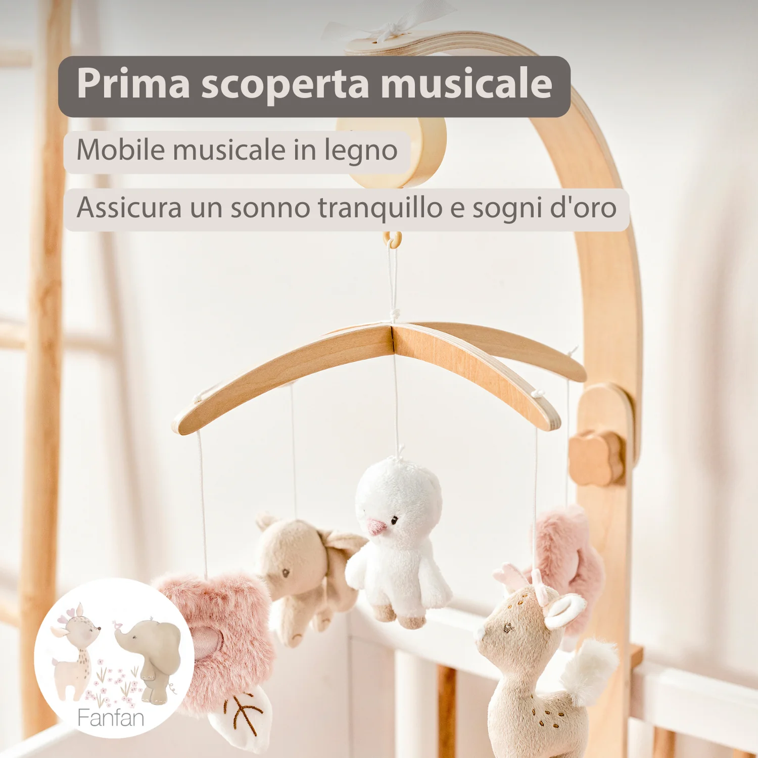 FanFan Baby Music Mobile – Wooden Crib Mobile - Image 9