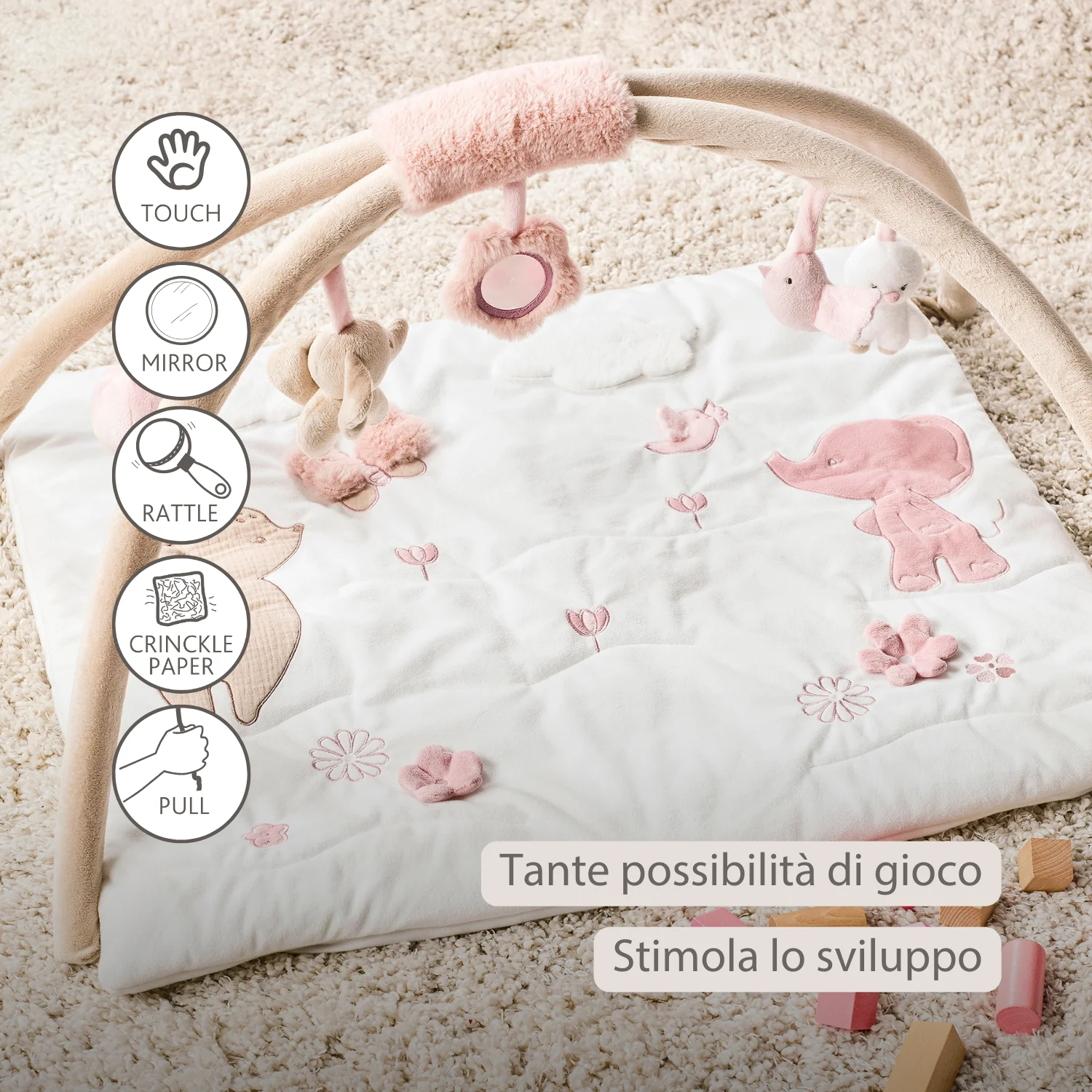 FanFan Baby Play Mat with Arches Square - 70 x 80 cm - Activity Play Rug Baby - Image 10